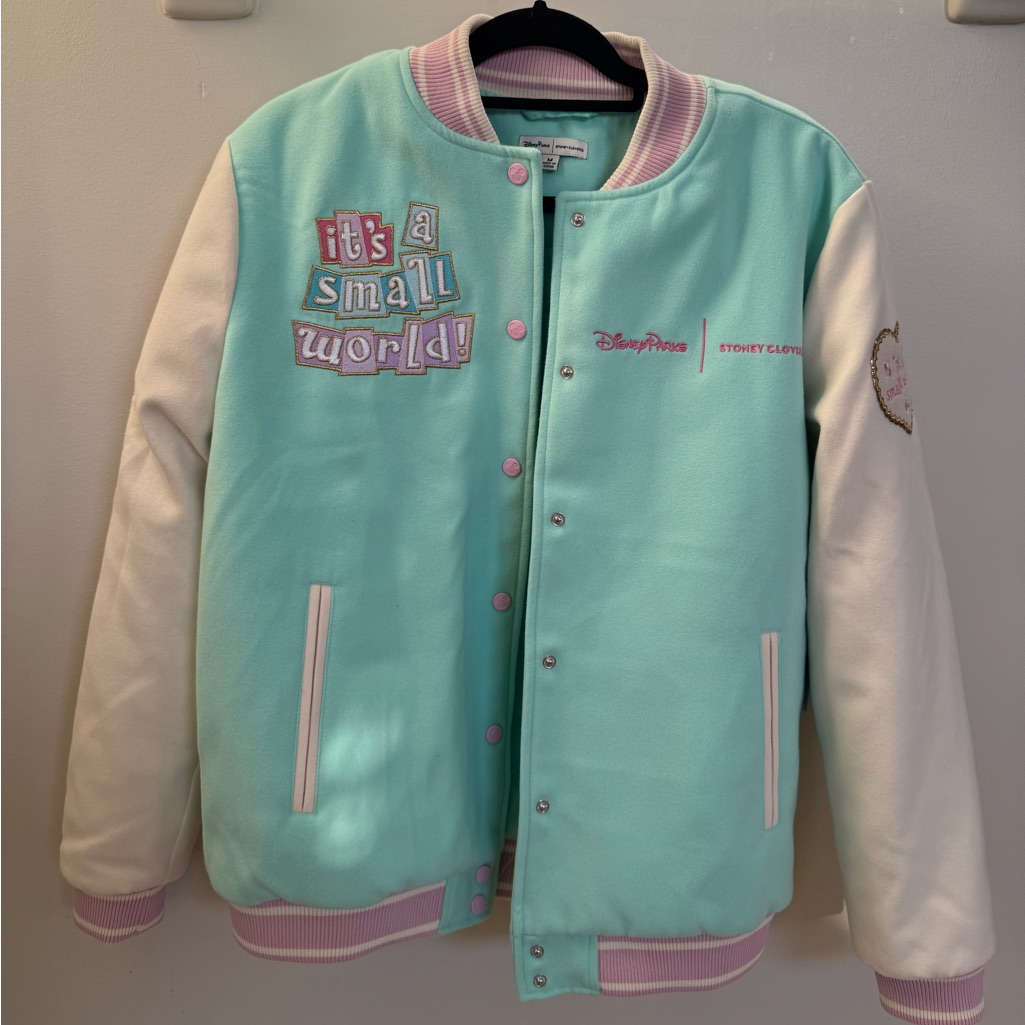 Disney Stoney Clover Varsity Jacket It’s A Small World - Nwt Medium